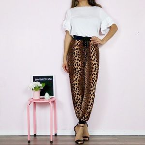 Leopard Print Jogger Pants